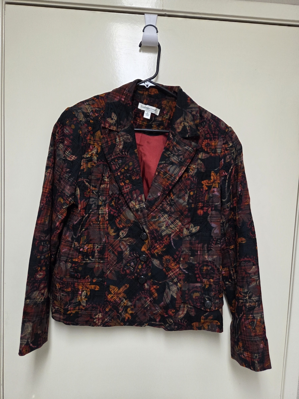 Vintage 90s Coldwater Creek Multicolor Floral Tapestry Jacket Size 12 Large